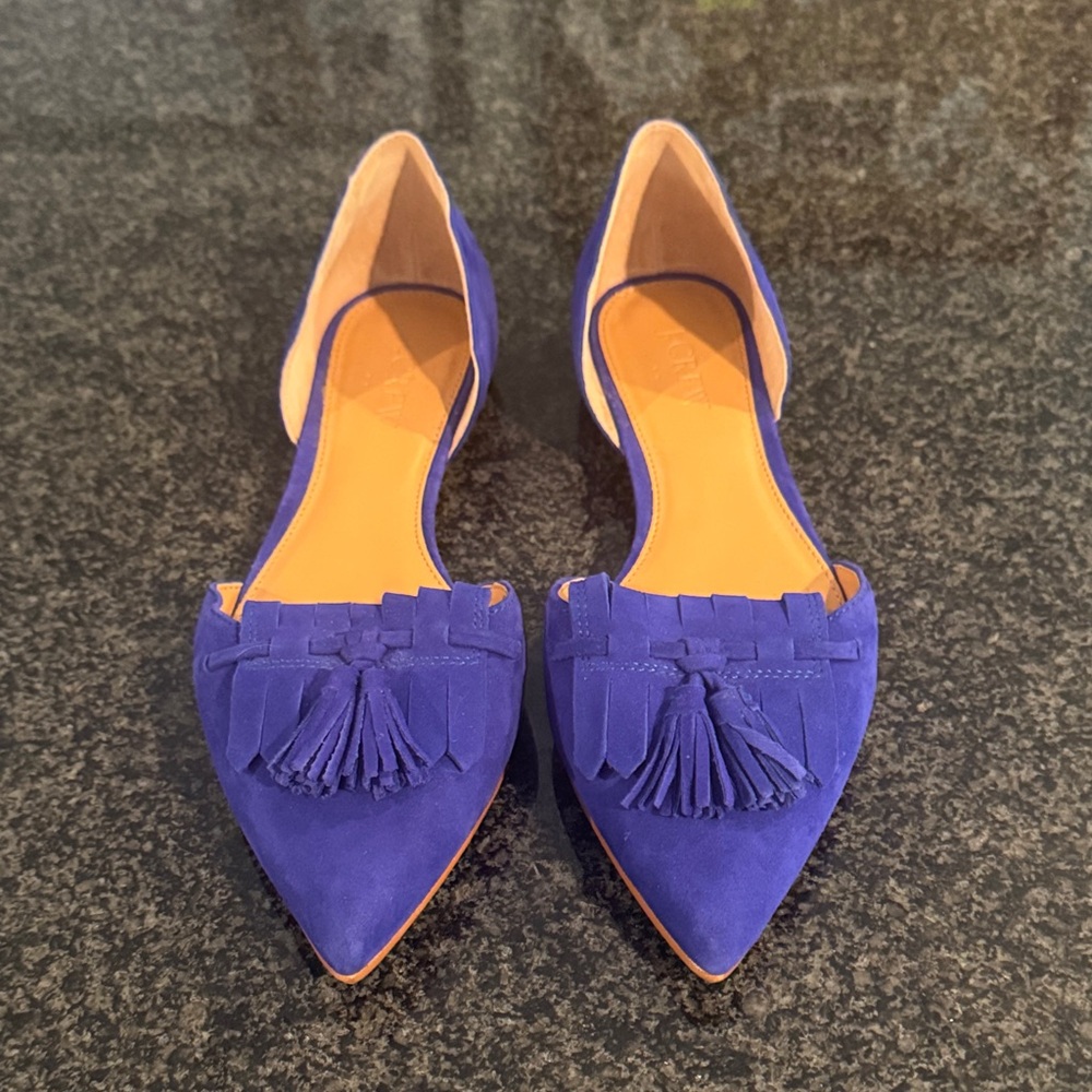 Blue Suede Tassel d’Orsay Women's Flats